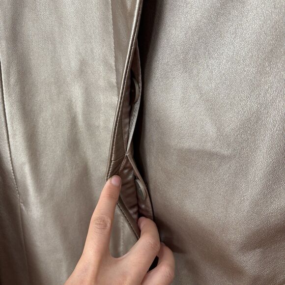 Pendleton 100% Leather Jacket Womens L Bronze Gold Blazer Supple Buttery Soft - Picture 3 of 11